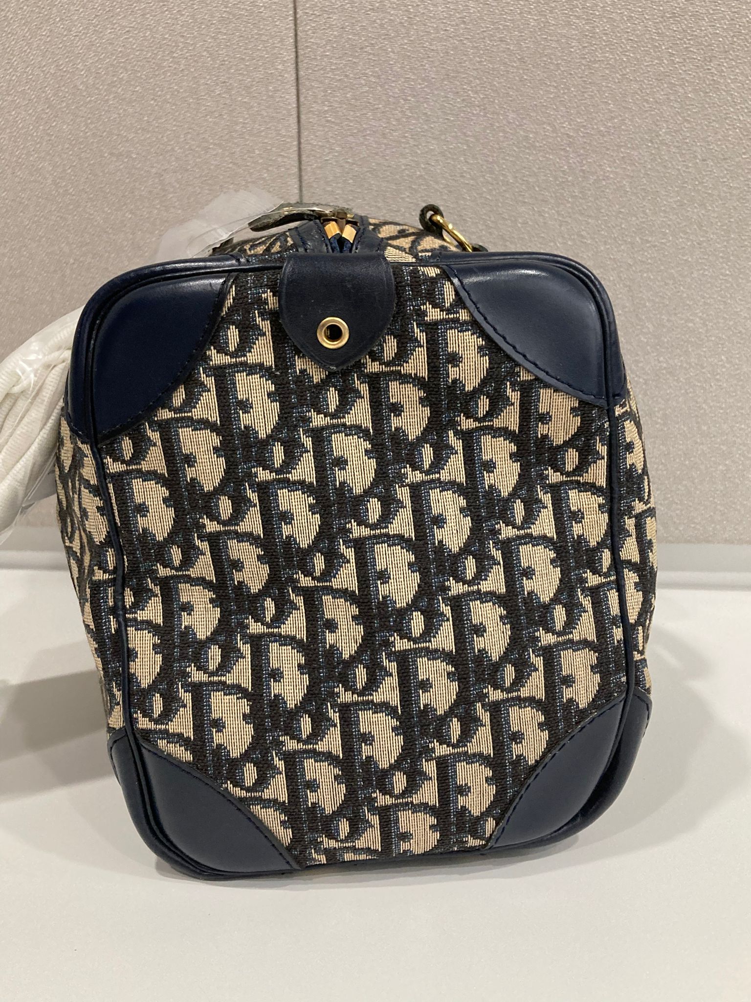 Dior Trotter bowling 30 Boston Canvas Monograma Azul