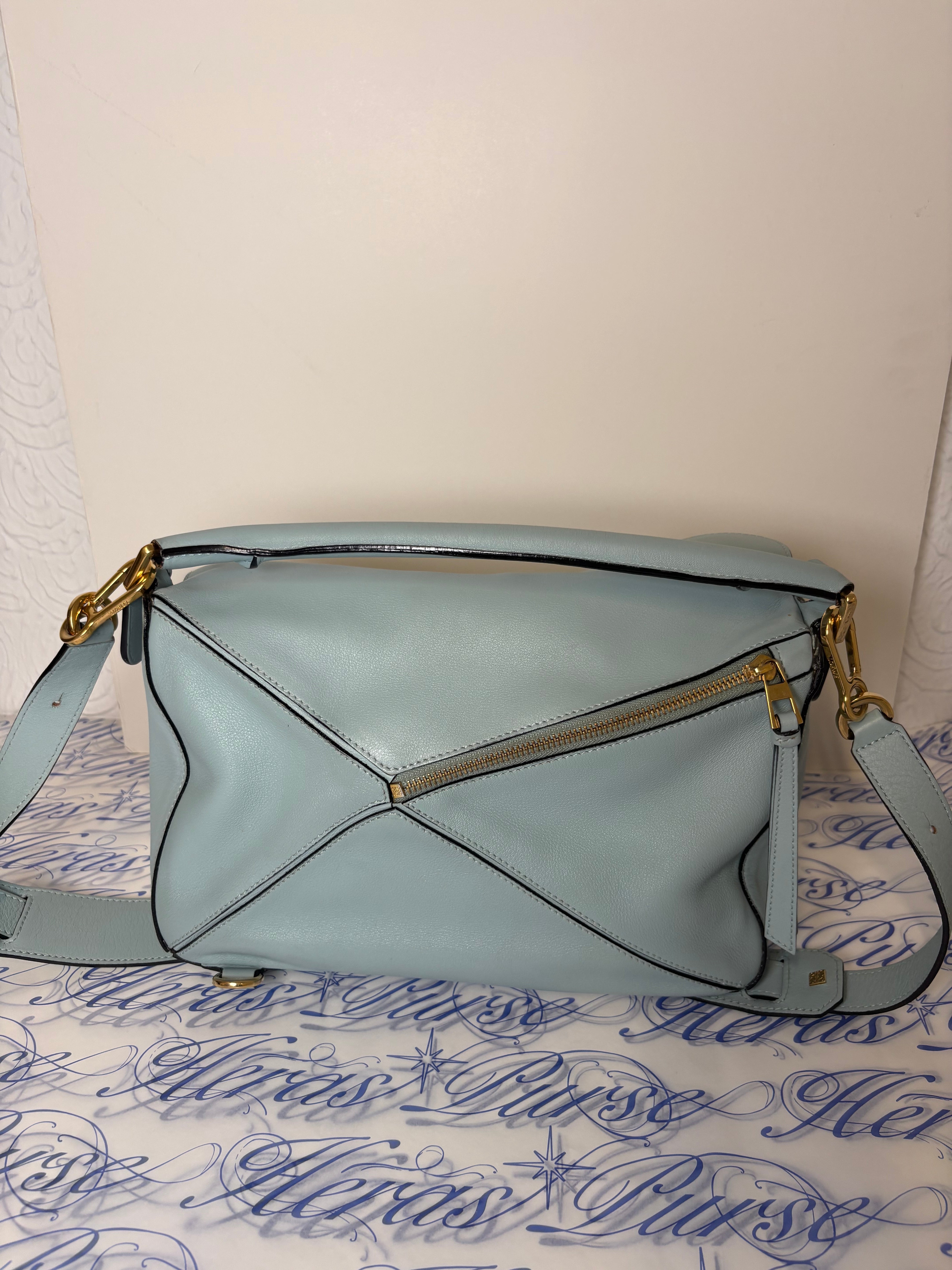 Loewe puzzle bag mediano sky baby blue