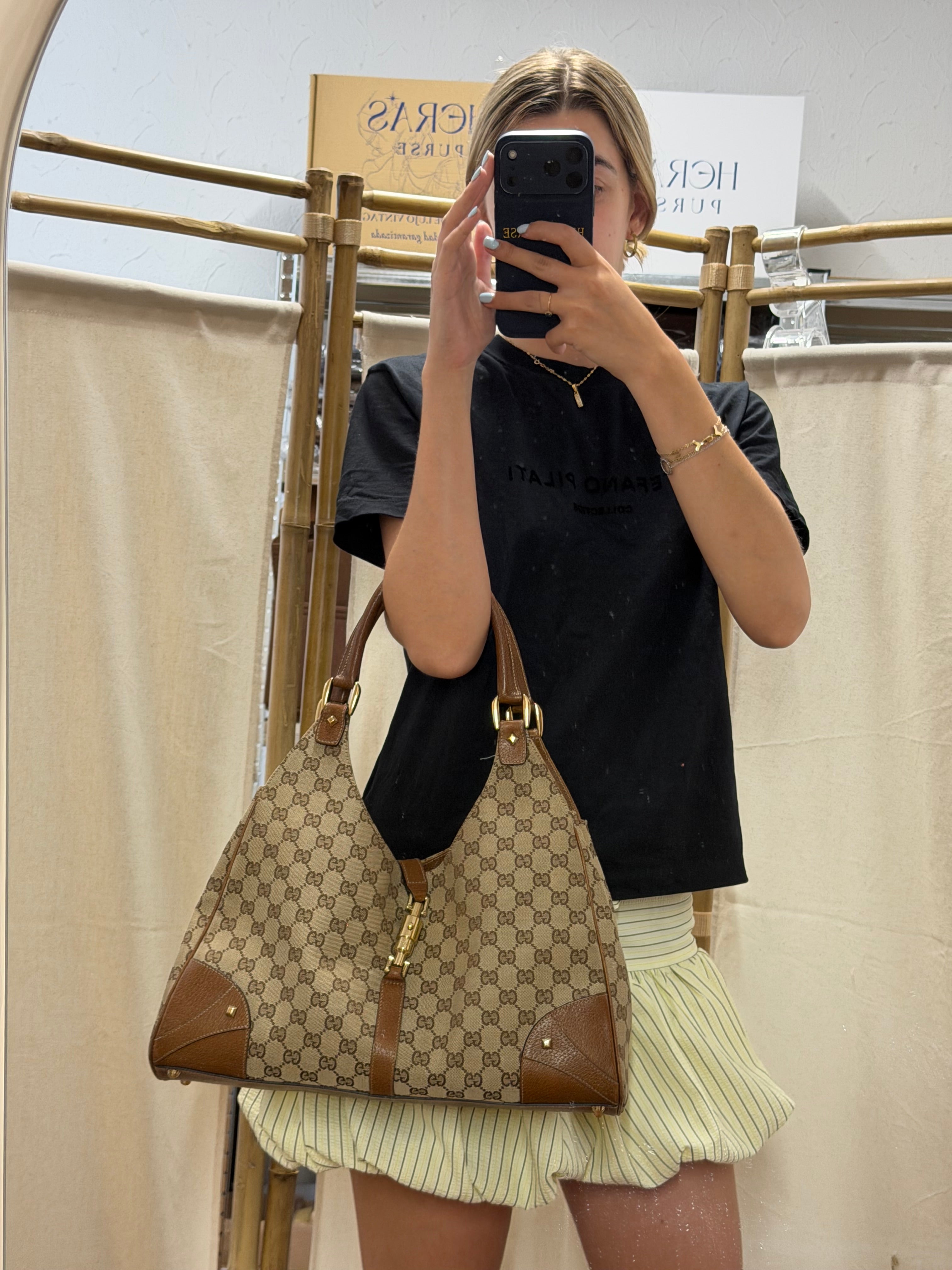 Gucci Jackie GG Canvas Grande Herrajes Dorados