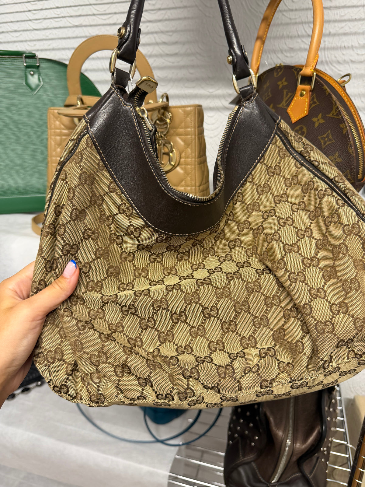 Gucci GG Canvas Abbey D-Ring Shoulder Bag