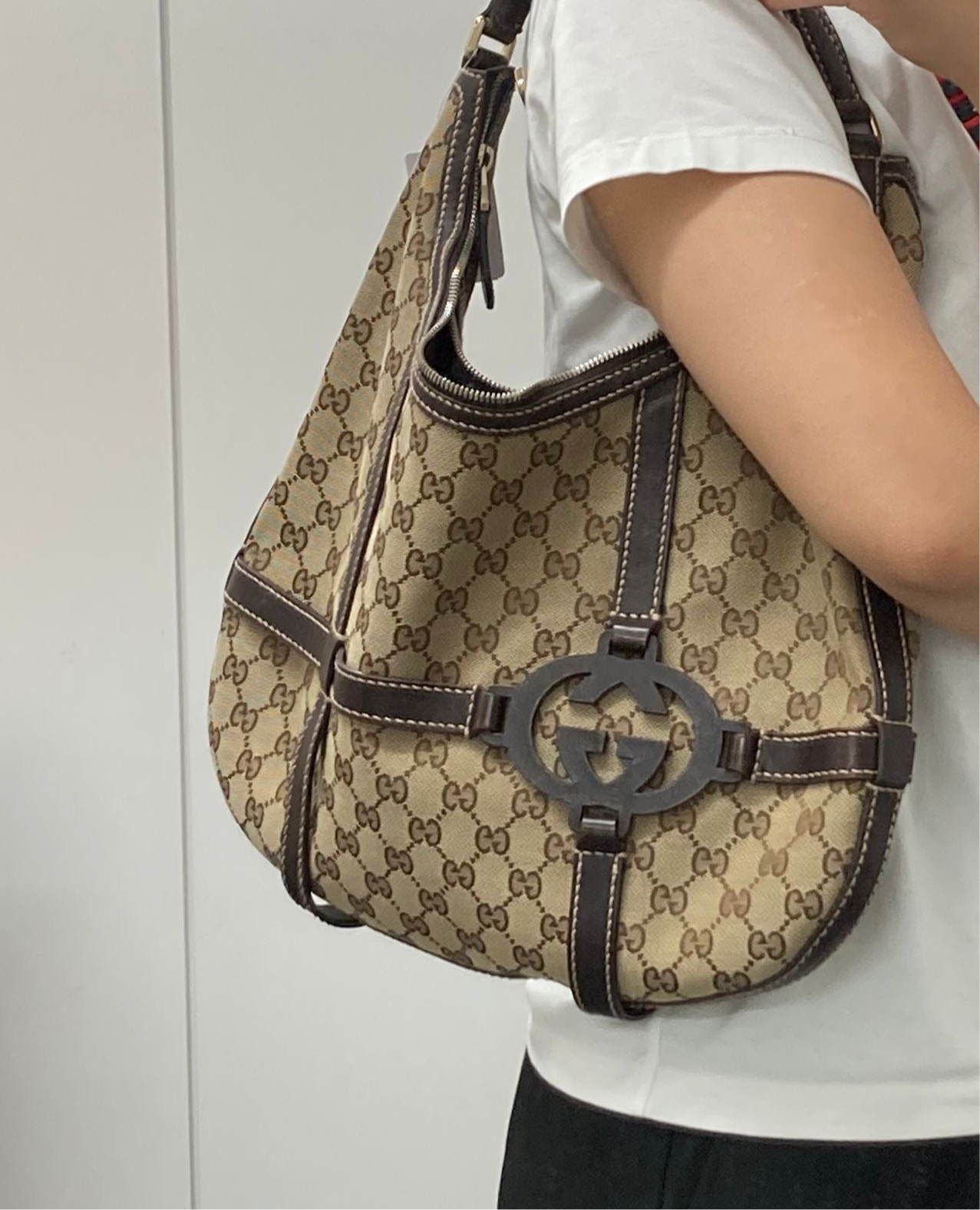 Gucci hobo bag vintage gg canvas