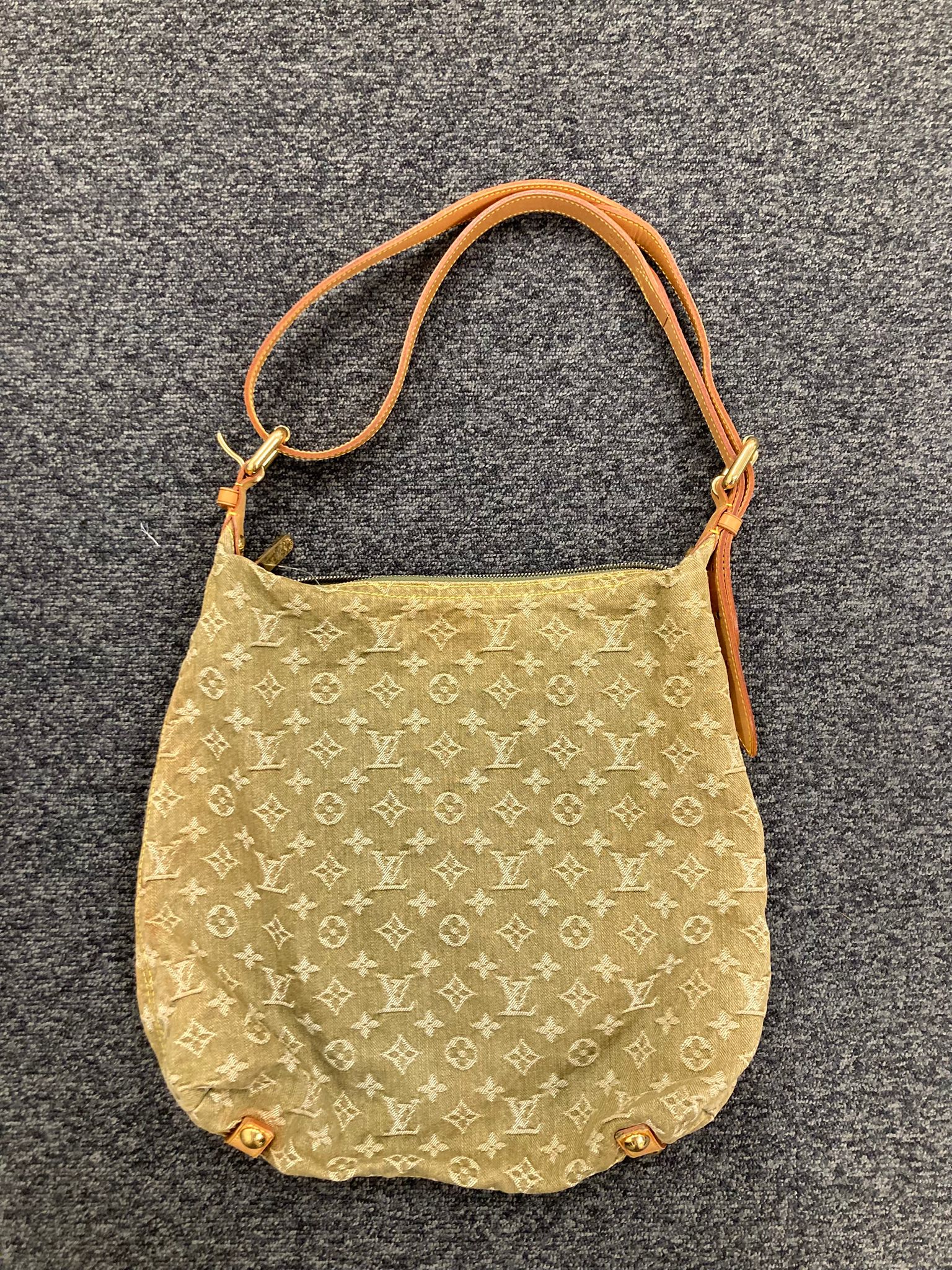 Louis Vuitton denim verde baggy bag