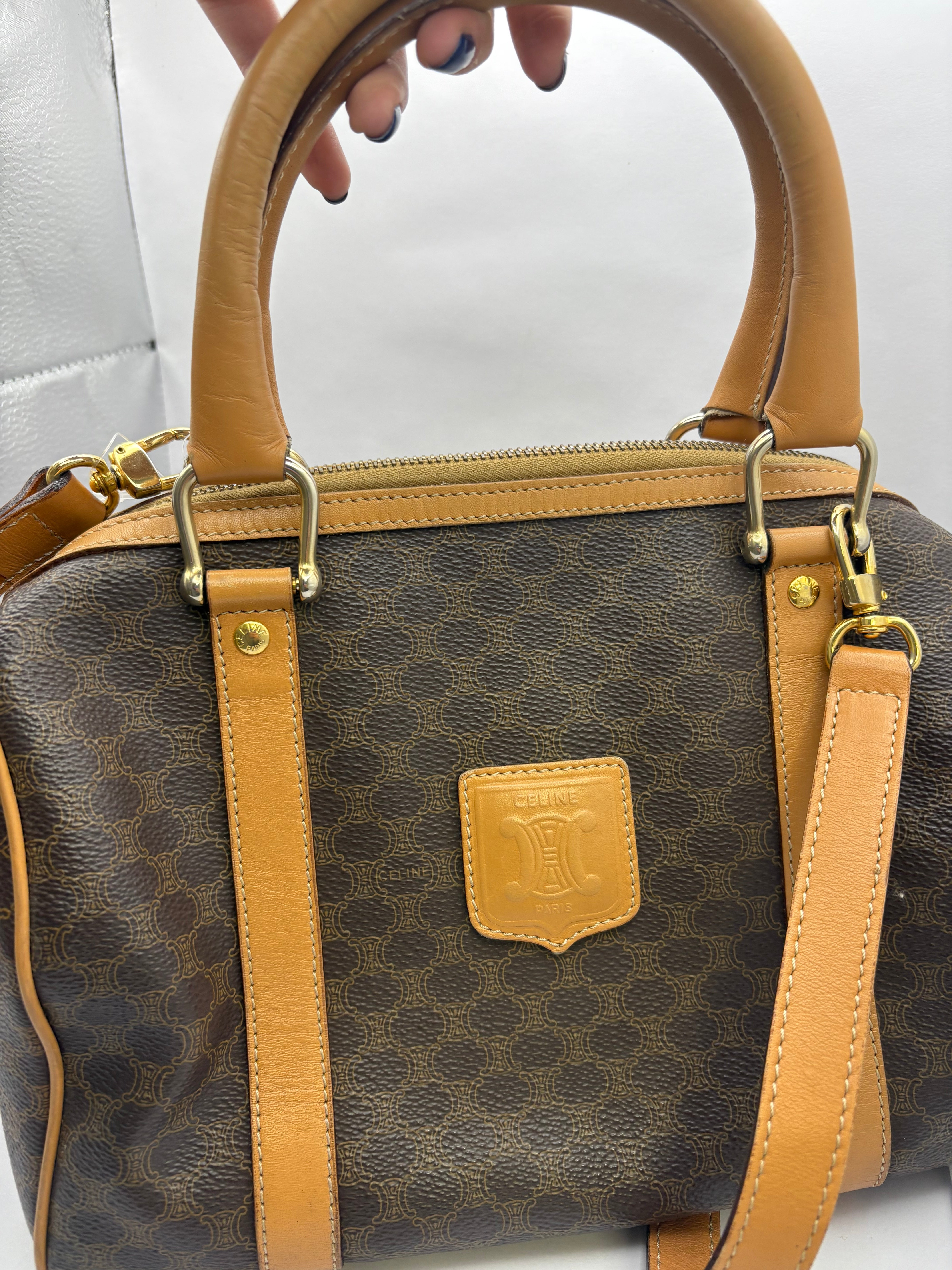 CELINE Macadam Mini Boston Vintage bandolera – Triomphe Logo