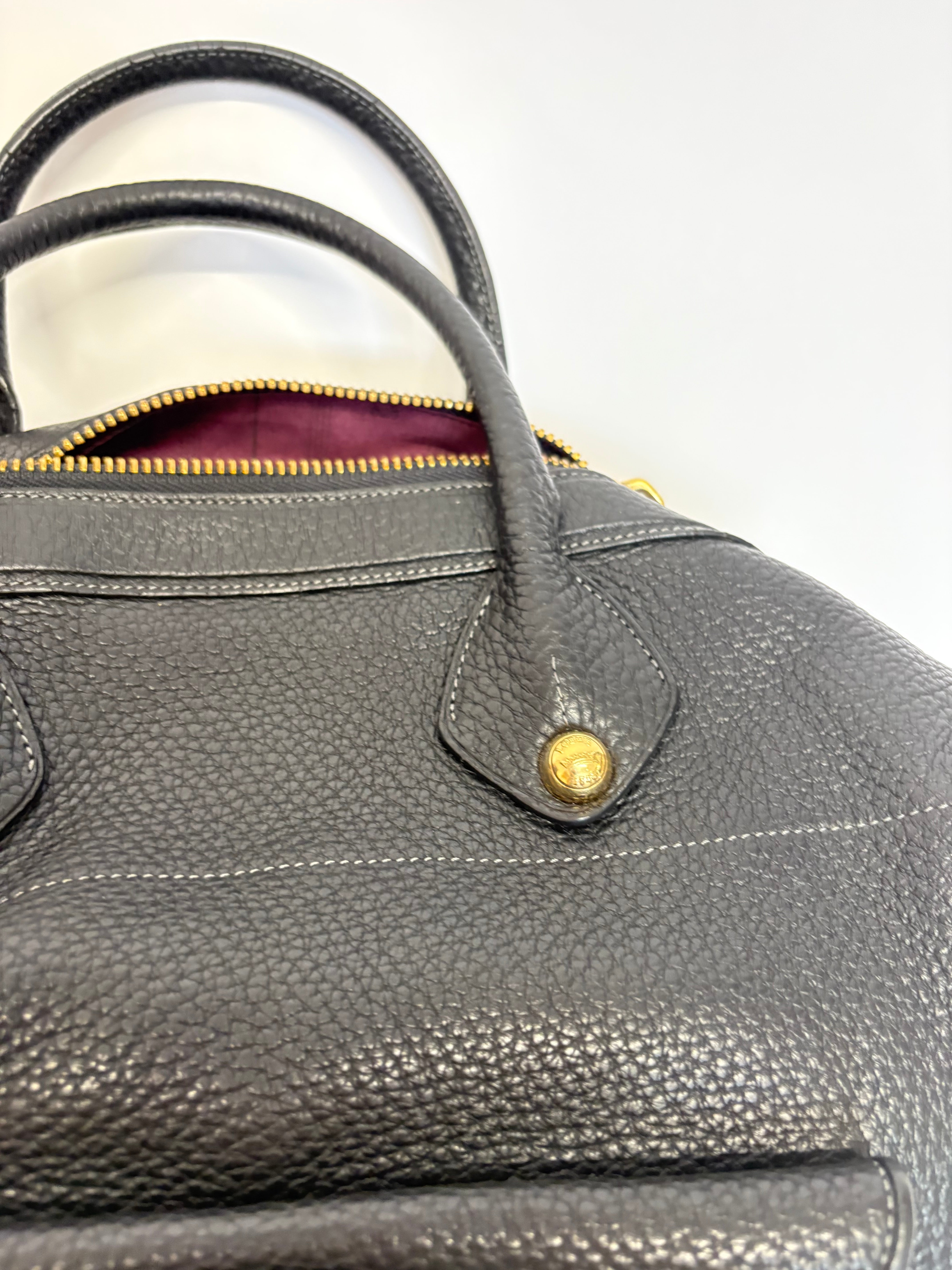 LOEWE Boston Bag Ostrich Pocket Edition Medium Black