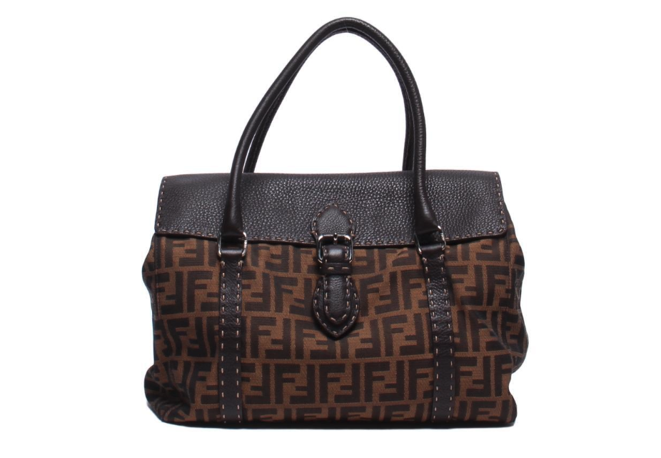 Fendi Zucca con solapa y asas de cuero vintage