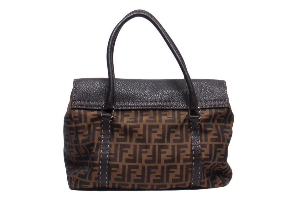 Fendi Zucca con solapa y asas de cuero vintage
