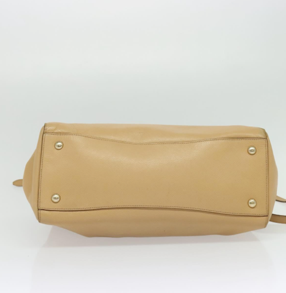 Prada tote bag en piel beige con bandolera
