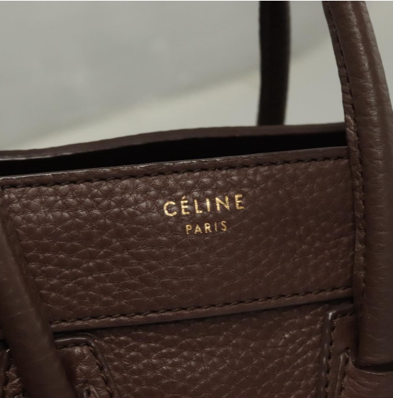 Céline Luggage Shopper Pequeño en Piel Marrón