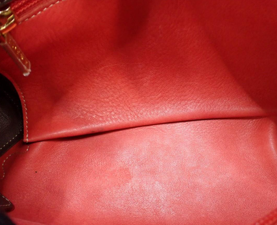 Loewe Bolso de hombro en ante color rojo teja en ante y piel marrón