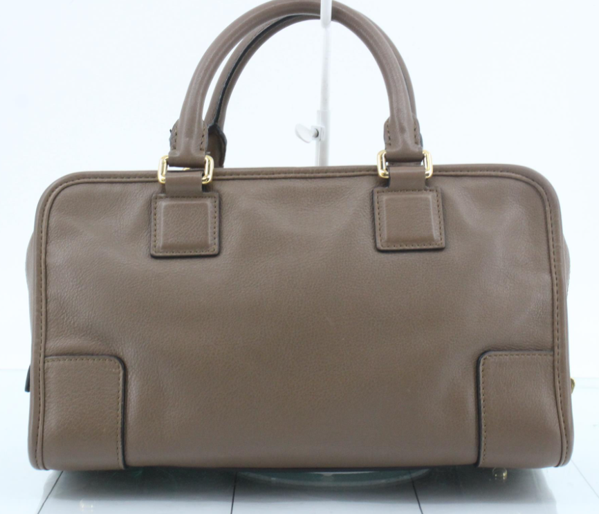 Loewe amazona 30 pequeño piel marrón topo con bandolera extra roja