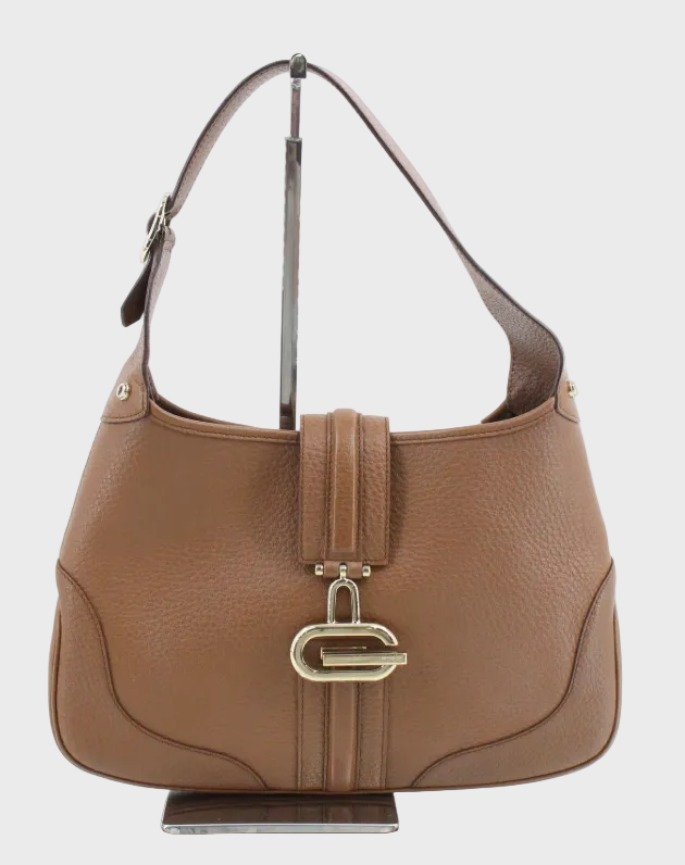 Gucci Jackie Shoulder Bag Piel Marrón · Broche G Dorado