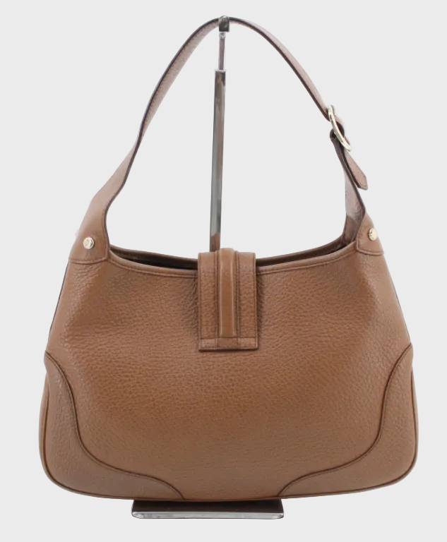 Gucci Jackie Shoulder Bag Piel Marrón · Broche G Dorado