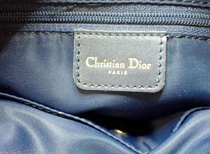 Christian Dior Trotter Bowling Handbag en Lona y Piel Azul Marino