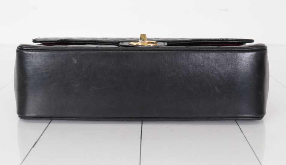 Chanel Timeless Double Flap piel de cordero negra – cadena dorada 2.55 - 24k