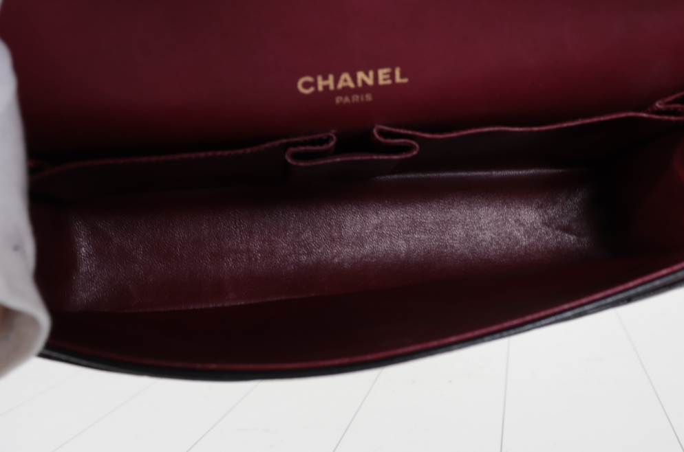 Chanel Timeless Double Flap piel de cordero negra – cadena dorada 2.55 - 24k