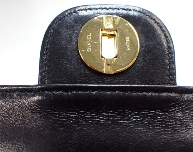 Chanel Timeless Double Flap piel de cordero negra – cadena dorada 2.55 - 24k