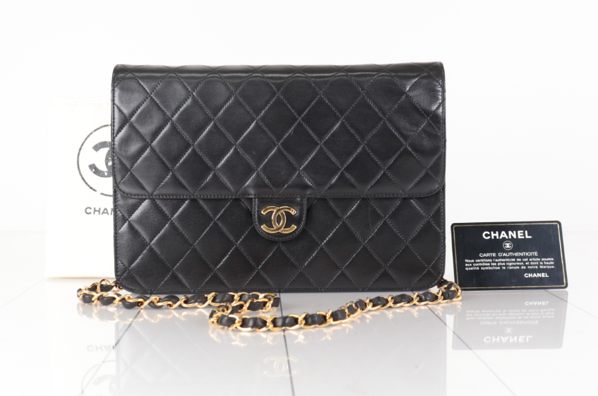 Chanel Timeless Matelassé Single Flap  Serie 3 – Piel negra con herrajes dorados