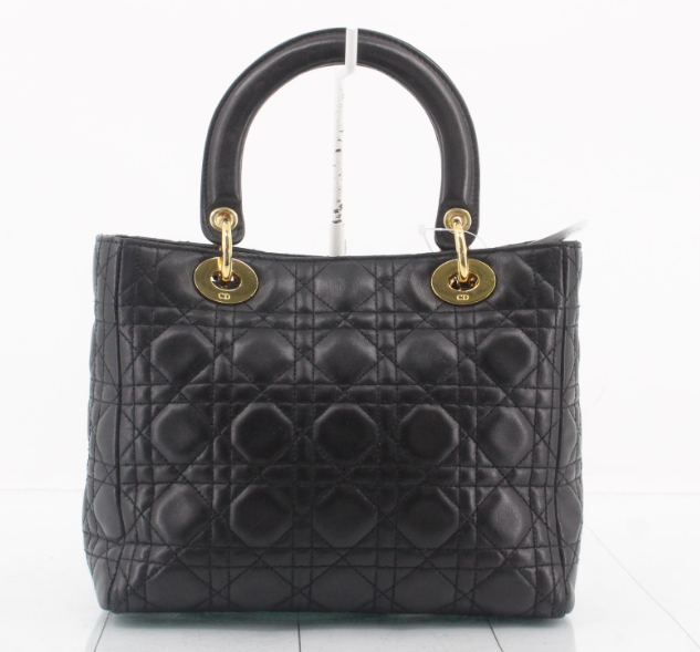 Christian Dior Lady Dior Mediano Cannage Negra Vintage