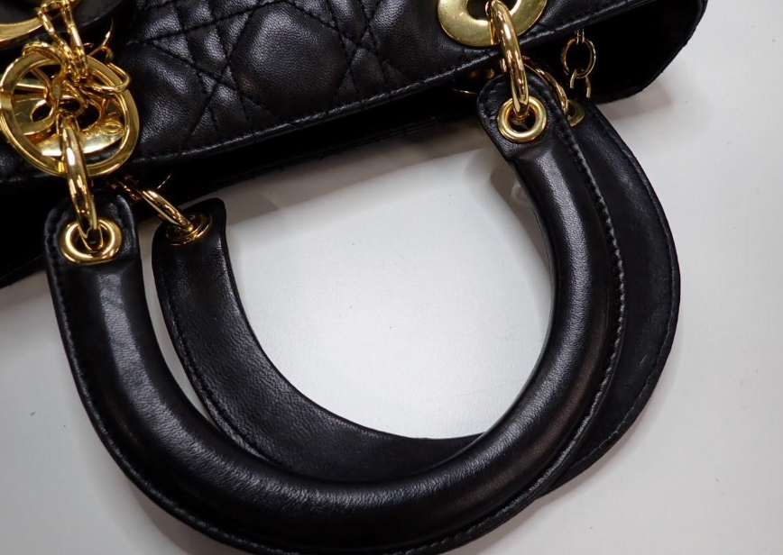 Christian Dior Lady Dior Mediano Cannage Negra Vintage
