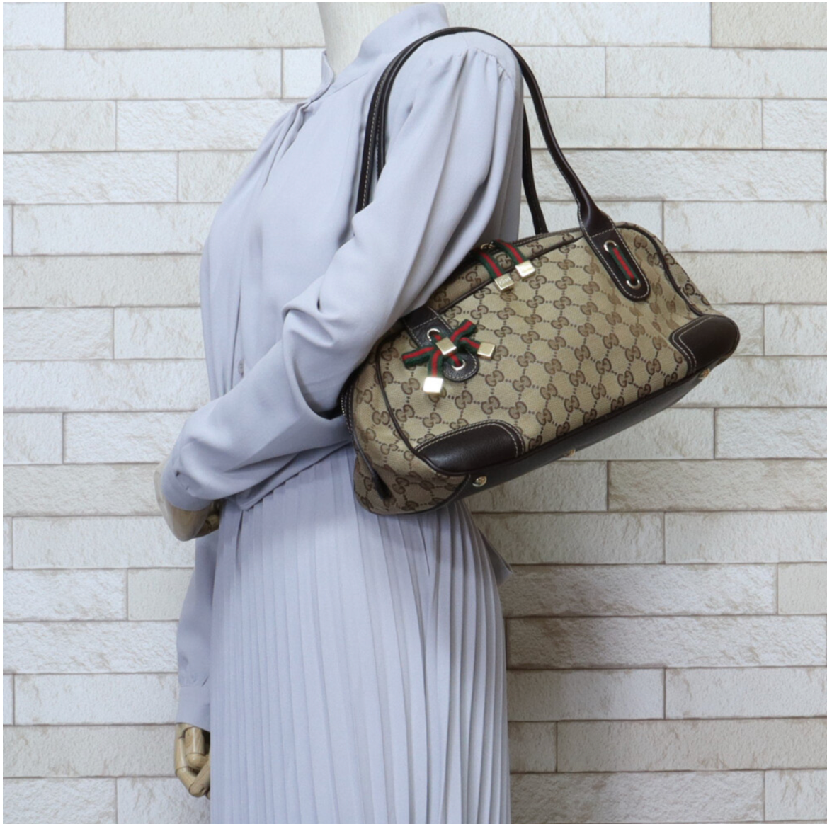 Gucci Princy GG Canvas Marroón Vintage