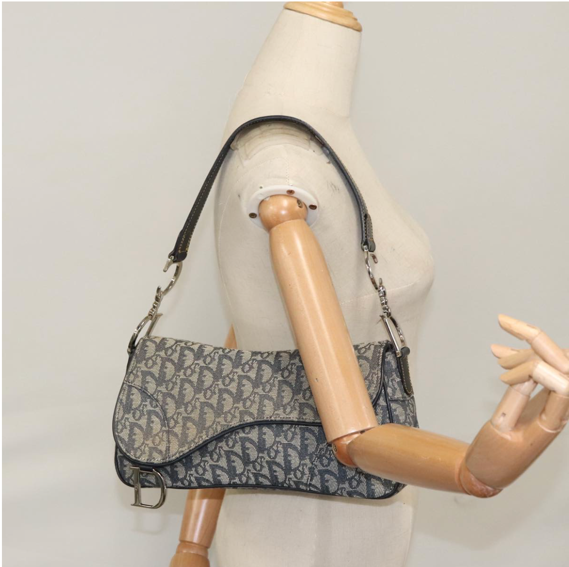 Dior Saddle Bag en lona Oblique azul marino -bajo pedido