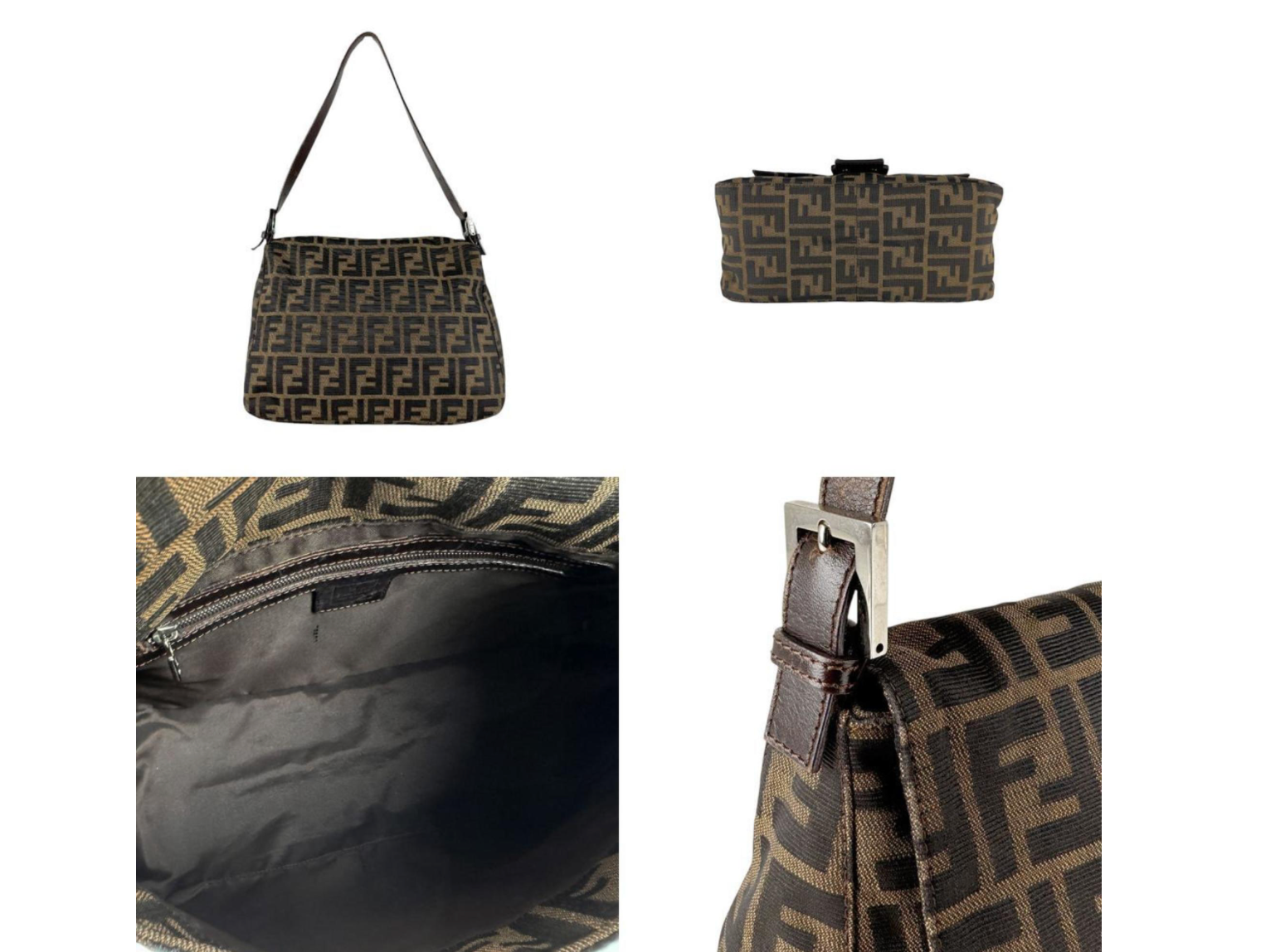 Fendi Mamma Baguette en canvas marrón