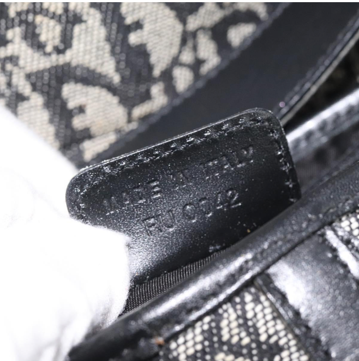 Dior Saddle Vintage en canvas negro