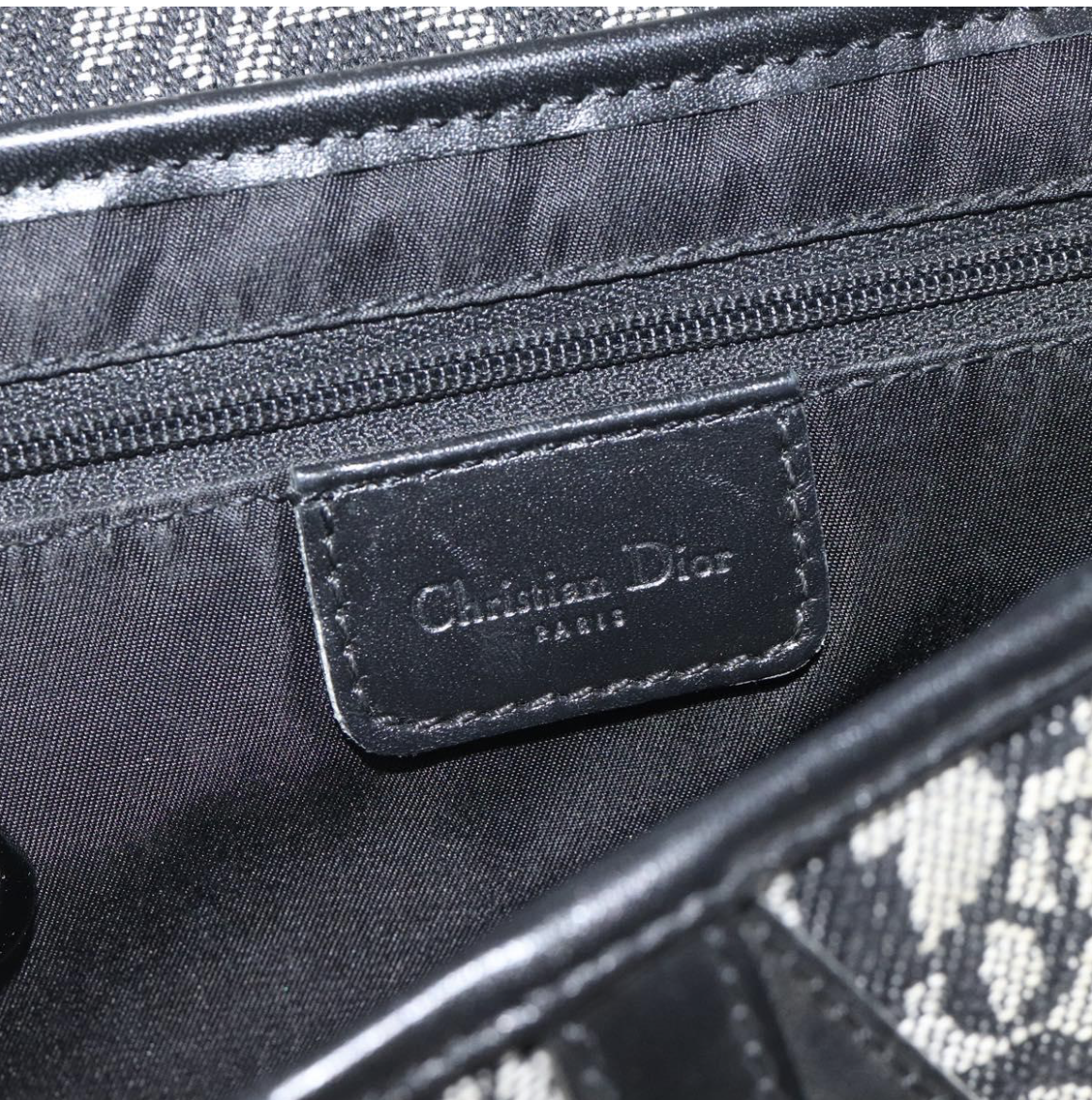 Dior Saddle Vintage en canvas negro