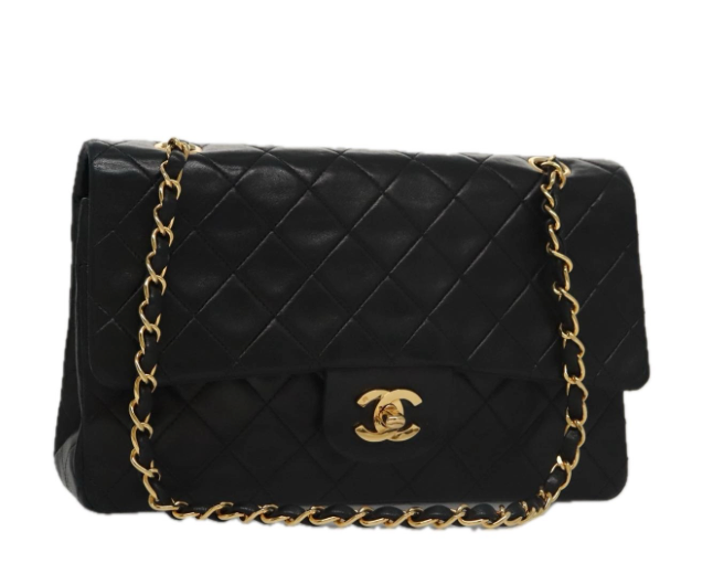 Chanel Timeless Classic Double Flap Bag en piel negra