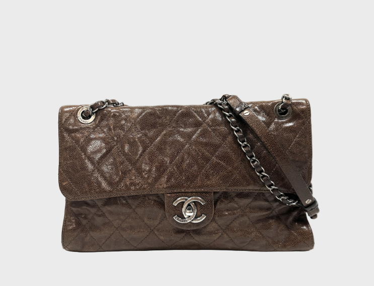 Chanel Classic Single Flap Bag – Piel Marrón en caviar