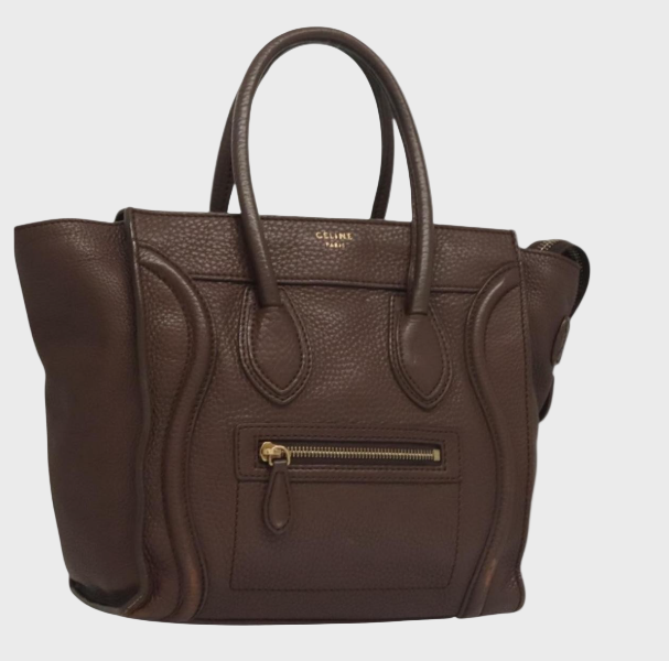 Céline Luggage Shopper Pequeño en Piel Marrón