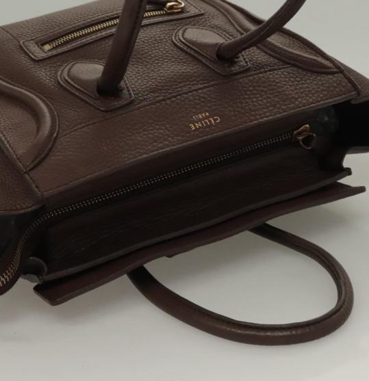 Céline Luggage Shopper Pequeño en Piel Marrón