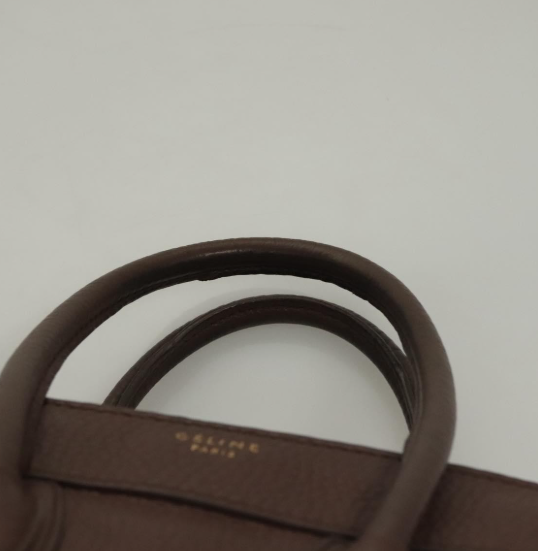 Céline Luggage Shopper Pequeño en Piel Marrón