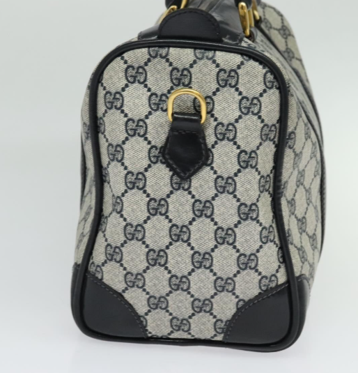 Zip Boston GG Canvas Azul Mediano bandolera