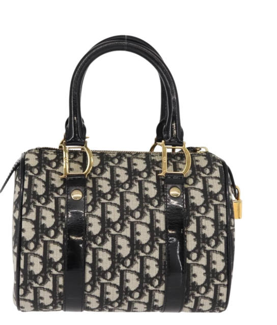 CHRISTIAN DIOR Vintage mini Trotter Bowling Boston Bag en canvas