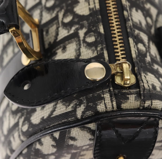 CHRISTIAN DIOR Vintage mini Trotter Bowling Boston Bag en canvas