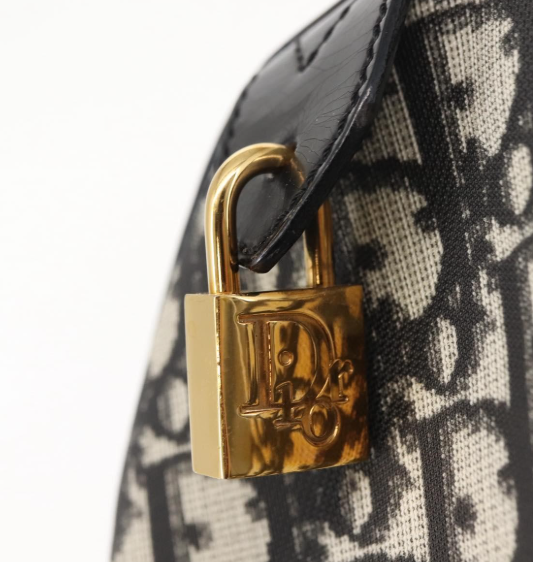 CHRISTIAN DIOR Vintage mini Trotter Bowling Boston Bag en canvas