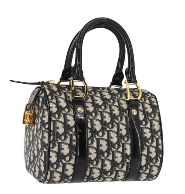 CHRISTIAN DIOR Vintage mini Trotter Bowling Boston Bag en canvas