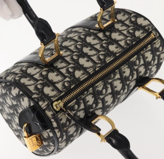 CHRISTIAN DIOR Vintage mini Trotter Bowling Boston Bag en canvas