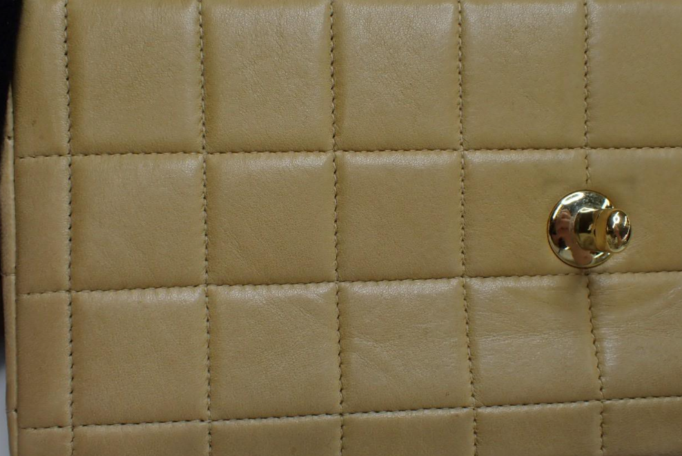 Chanel Choco Bar Lambskin Shoulder Bag — Beige