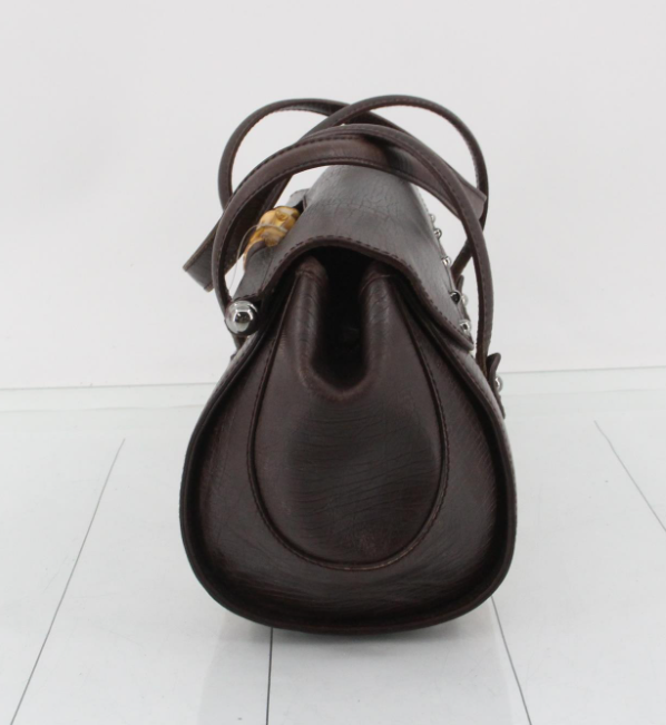 Gucci GG Canvas Bamboo Handbag