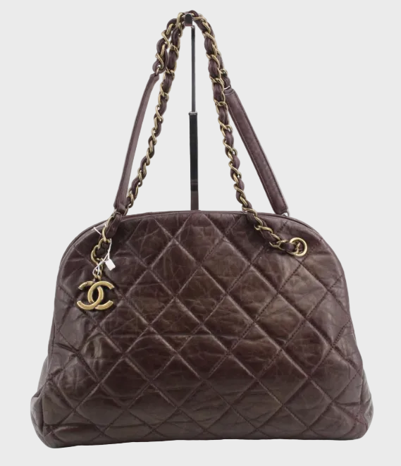 Chanel leather coco mark charm chain shoulder bag burdeos oscuro vintage