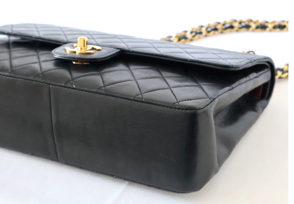 chanel timeless 27 matelassé lambskin double flap negro – serie 1