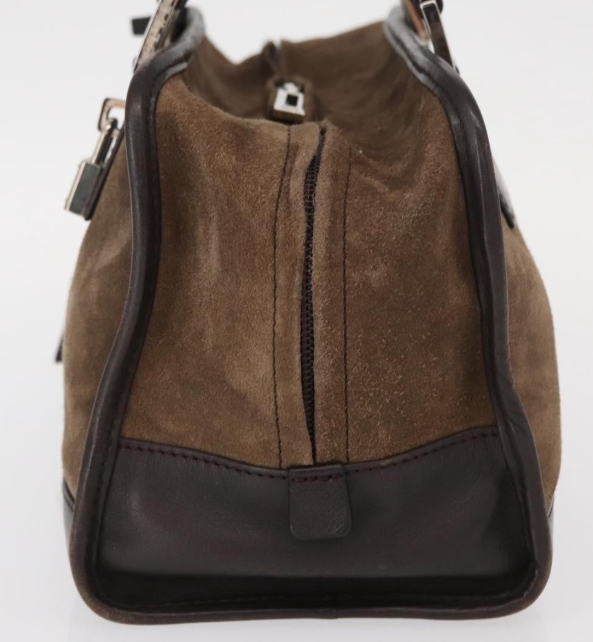 Loewe amazona 28 ante y piel marrón herrajes plata