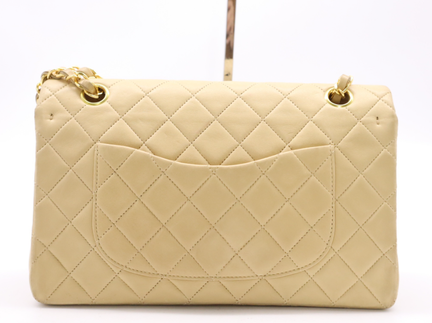 CHANEL Timeless 25 Double Flap Beige Lambskin – Serie 2 (1991-1994)