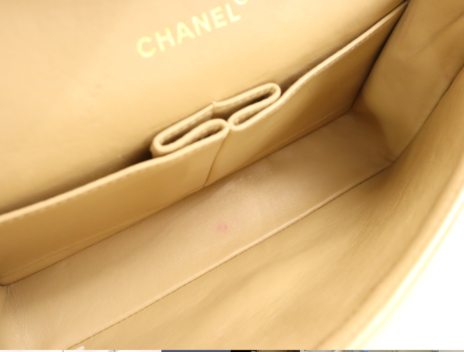 CHANEL Timeless 25 Double Flap Beige Lambskin – Serie 2 (1991-1994)