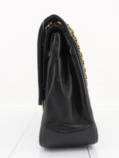 Chanel Timeless 27 Doble Solapa Negra  Classic Flap Medium – 2.55 Cadena Dorada