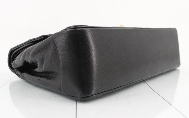 Chanel Timeless 27 Doble Solapa Negra  Classic Flap Medium – 2.55 Cadena Dorada