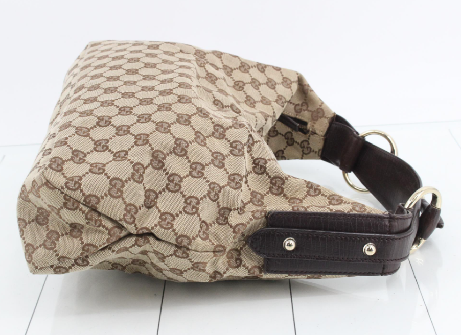 Gucci hobo horsebit lona gg canvas marron