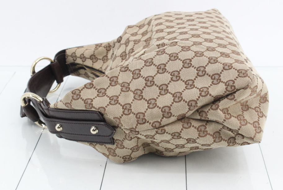 Gucci hobo horsebit lona gg canvas marron